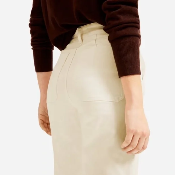 NEW EVERLANE The Straight-Leg Pant in Sandstone High Rise Ankle Crop Size 0 - Picture 4 of 12